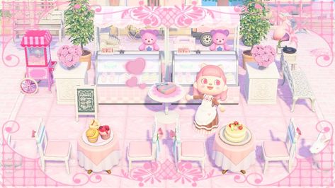 Acnh Pink Beach, Pink Acnh Island Entrance, Animal Crossing Sanrio Island, Cookie Acnh, Pastel Acnh, Kawaii Island, Cottagecore Animal Crossing, Pink Island, Animal Crossing Memes