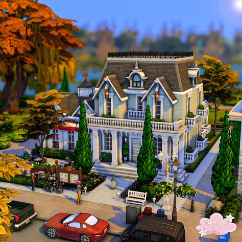 Willow Creek Library & Cafe 📚☕ Coming soon! 🏷️ #thesims #sims4 #thesims4 #sims #showusyourbuilds #simsnocc #simsbuilds Willow Creek Community Lot, Willow Creek Library, Sims 4 Bakery Build, Sims 4 Library Build, Sims 4 Willow Creek House, Sims 4 Library, Sims 4 Park, Sims 4 Willow Creek, Library Cafe