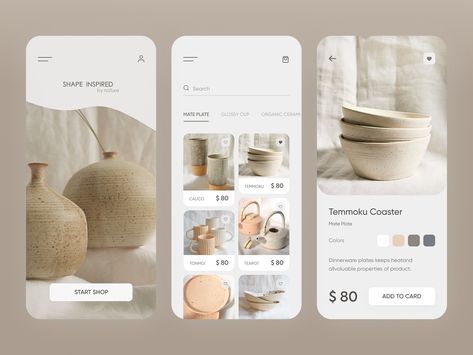 Application Ui Design, 블로그 디자인, Ui Ux 디자인, App Design Layout, Mobile App Design Inspiration, App Interface Design, Organic Ceramics, Lets Talk, Instagram Branding