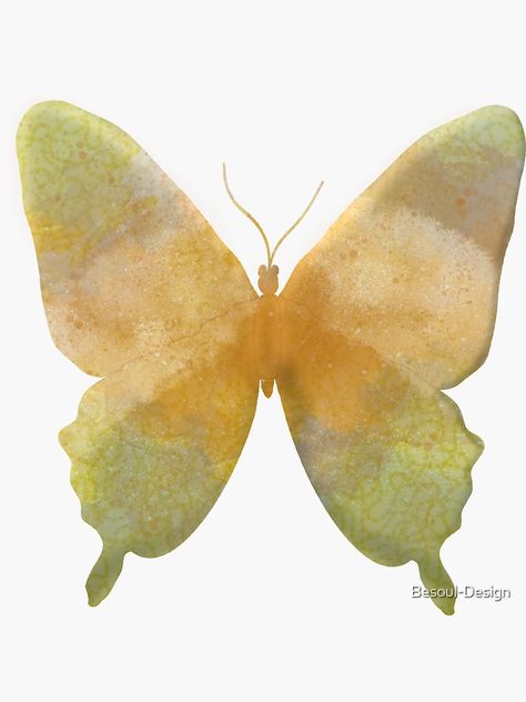 "Watercolor Green and Gold Butterfly" Sticker for Sale by Besoul-Design | Redbubble Green And Gold Butterfly, Watercolor Green, Green Sticker, Nature Stickers, Gold Stickers, Gold Butterfly, Rustic Feel, Green And Gold, Sticker Design