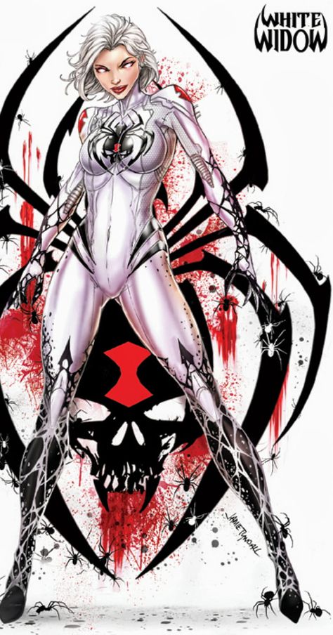 White Widow Marvel, Gabrielle Garcia, Venom Girl, Symbiotes Marvel, White Widow, Spiderman 2, Girl Cartoon Characters, Avengers Comics, Spider Girl