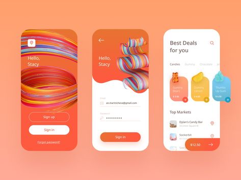 App Colors, Candy App, Ux Trends, Ui Design Mobile, Login Screen, Candy Bar Sign, Ui Ux 디자인, Prototype Design, Ecommerce Web Design