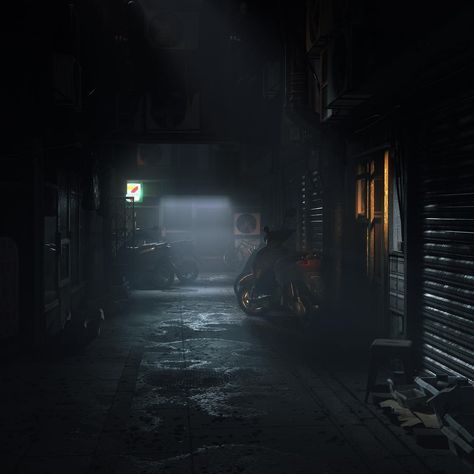 Anime Alleyway, Rowdy Ruff Boys, Dark Alleyway, Dark Alley, Street Background, Dark Street, City Background, Anime Backgrounds, Dark City