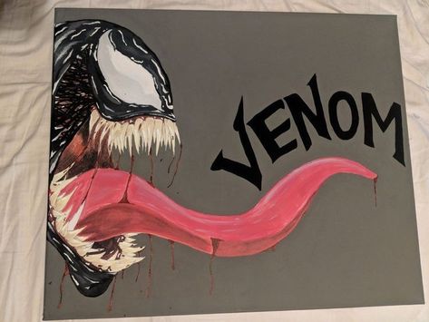 Venom Painting, Marvel Paintings, Me And My Boyfriend, Trippy Drawings, Trippy Painting, Hippie Painting, Simple Canvas Paintings, Cute Canvas Paintings, Art Sketches Pencil