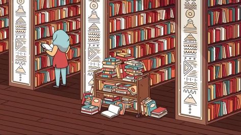 Hilda Bedroom, Hilda Library, Hilda The Series, Hilda Background Art, Hilda Aesthetic, Desktop Bg, Cozy Coffee Shop, Model Sheet, Type Posters