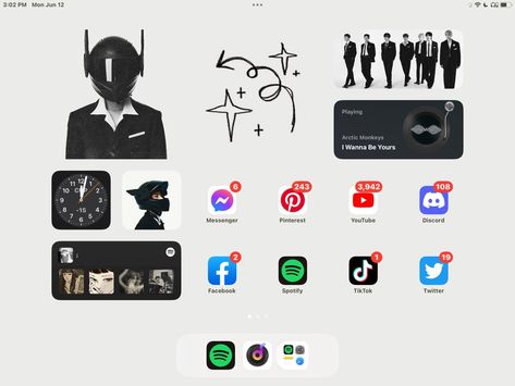 Kdrama Homescreen Layout, Ipad Homescreen Ideas Kpop, Tablet Homescreen Ideas, Ipad Decor, Widget Homescreen, Kpop Homescreen, Ipad Things, Ipad Inspo, Ipad Layout