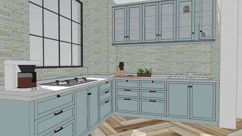 cabinet cupboard ambry kitchen cabinet 橱柜 | 3D Warehouse Warehouse Kitchen, Coastal Style Kitchen, Farmhouse Cabinets, Floating Cabinets, Kitchens Luxury, Kitchen Details, L Shaped Kitchen, French Kitchen, Hippie Wallpaper