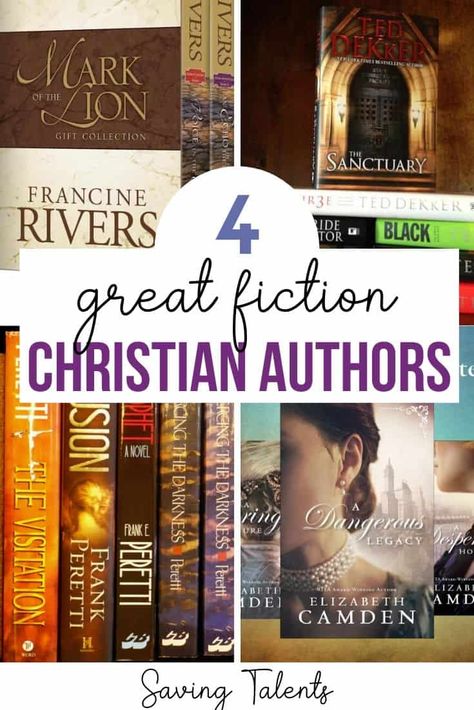 Here are four of the best Christian authors of fiction books! Read good, clean romance, thrillers, mystery, and more from great male and female Christian authors. Clean Mystery Books, Best Christian Fiction Books, Christian Fiction Books For Women, Good Christian Books, Christian Mystery Books, Christian Historical Fiction Books, Christian Entertainment, Story Stretchers, Best Christian Books