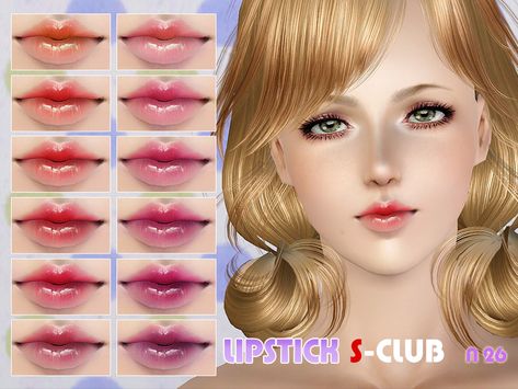 The Sims Resource - S-Club_ts3-makeup-lipstick_N26 Ts3 Cc Makeup, Ts3 Makeup, Sims 3 Makeup, Sims3 Cc, Sims 3 Worlds, Sims 3 Cc, Ts3 Cc, Sims 3 Cc Finds, Sims 3 Mods