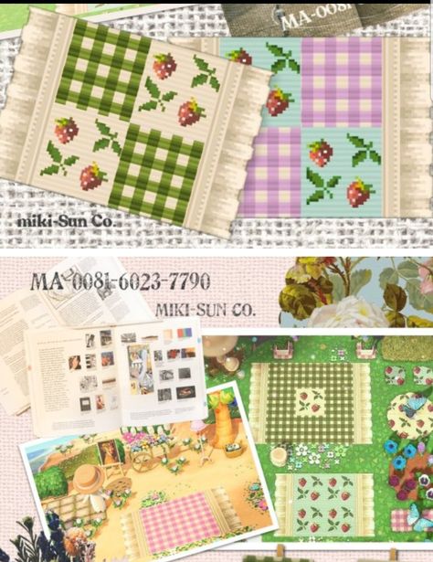 Blanket Pattern Animal Crossing, Animal Crossing Diagonal Blanket, Acnh Floral Design, Animal Crossing Quilt Design, Quilt Animal Crossing, Animal Crossing Picnic Blanket Code, Acnh Blanket Design Id, Animal Crossing Rug Design Code, Acnh Fabric Designs