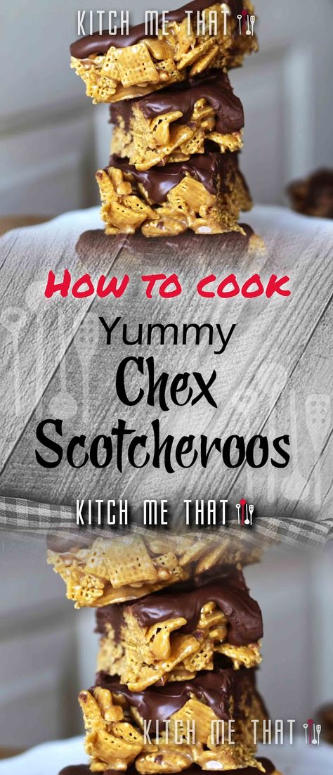 Scotcharoos With Cornflakes, Chex Scotcheroos Recipe, Chex Scotcheroos, Scotcharoos Recipe, Gluten Free Chex, Scotcheroos Recipe, Chex Recipes, Chex Cereal, Cereal Treats