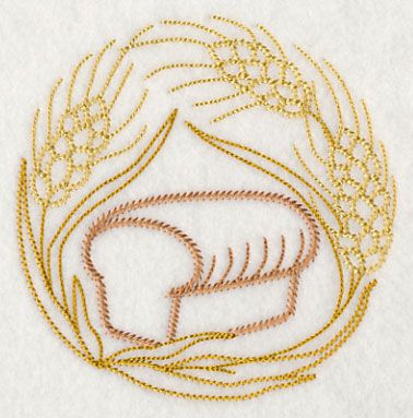 Machine Embroidery Designs at Embroidery Library! - Color Change - H8415 Bread Embroidery Pattern, Bread Embroidery, Wheat Stitch Embroidery Design, Wheat Embroidery, Wheat Embroidery Pattern, Cross Stitch Wheat Sheaf, Wheat Cross Stitch, Wheat Bread Paint, Baking Embroidery Designs