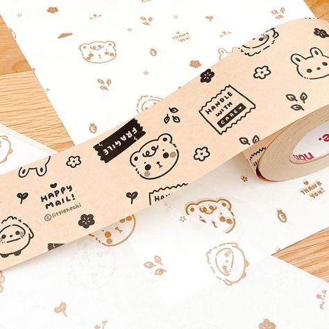 Custom Packing Tape, Custom Tape, Korean Kawaii, Store Inspiration, Soft Things, Labels Design, Packaging Ideas Business, Small Business Packaging Ideas, Handmade Packaging