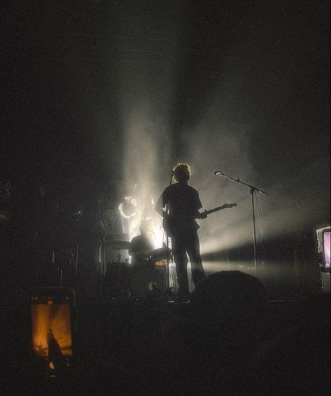 Dark Stage Aesthetic, Band On Stage Aesthetic, Guitarist On Stage, Band Tour Aesthetic, Live Band Aesthetic, Tour Aesthetic Band, Singer Boy Aesthetic, Stage Aesthetic Concert, Dominic Core