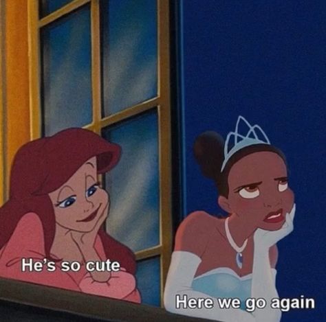 Here We Go Again Meme, Ariel Meme, Laugh Cartoon, Tiana Disney, Tiana And Naveen, Disney Princess Tiana, Funny Pix, Here We Go Again, Friend Cartoon