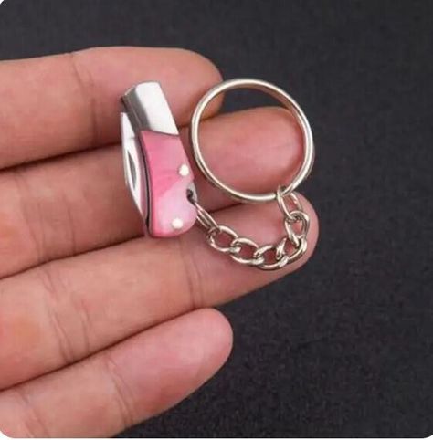 Stand out with this adorable PINK World's Smallest Working Pocket Knife! 🔪🎀 Perfect for your keychain, this miniature blade is both cute and functional. #PocketKnife #Miniature #KeychainAccessory #Pink #EverydayCarry Cute Key Chains Aesthetic, Cute Knifes, Hello Kitty Pocket Knife, Cute Pocket Knife, Knife Keychain, Pink Pocket Knife, Small Pocket Knife, Collectible Knives, Pink Palace