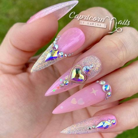 Over 100 Bright Summer Nail Art Designs That Will Be So Trendy - Rose idea Summer Nails Inspiration, Summer Nail Art Designs, Fun Summer Nails, Nail Art Pictures, Bright Summer Nails, Summer Nail Art, Swarovski Heart, Nail Art Designs Summer, Stiletto Nails Designs