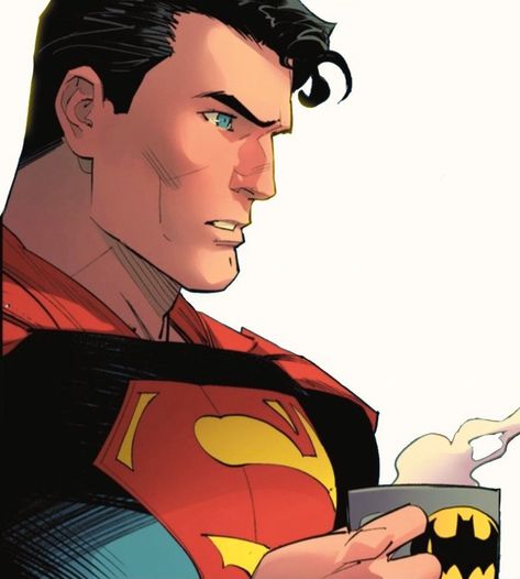 . on Twitter: "clark’s batman mugs…very personal to me https://t.co/aFW7sOY4PO" / Twitter Superman Side Profile, Superman Worlds Finest, Superman Drawing, Dan Mora, Superman X, Marvel And Dc Characters, Superman Family, Comic Book Art Style, Superman Art