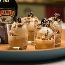 Baileys Ice Cream Sundae - Allrecipes.com Baileys Ice Cream Recipe, Coffee Flavored Ice Cream, Ice Cream Sundae Recipe, Baileys Ice Cream, Adult Snacks, Boozy Ice Cream, Sundae Recipes, Baileys Recipes, Ice Cream Drinks