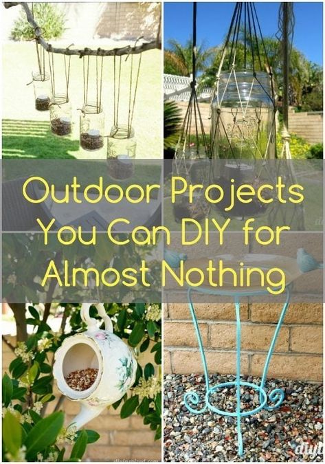 Outdoor Projects You Can DIY for Almost Nothing Upcycle Garden, Outdoor Crafts, Outdoor Diy Projects, Can Diy, Backyard Diy Projects, Diy Yard, Garden Yard Ideas, Diy Garden Projects, Backyard Projects