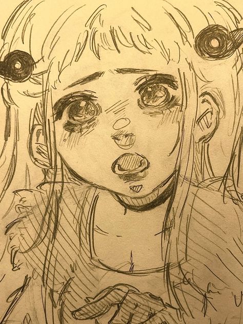 Nene Yashiro Drawing, Yashiro Drawing, Hanako Kun Drawing, Tbhk Art Style, Big Eyes Drawing, Cute Draws, Horror Drawing, Animation Art Sketches, Art Tools Drawing