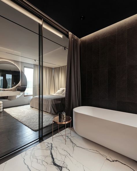 Amazing Interior Design, Hotel Room Interior, Bath Aesthetic, Hotel Room Design, Attic Renovation, Residential Apartments, Glass Bathroom, Sanya, Unique Features