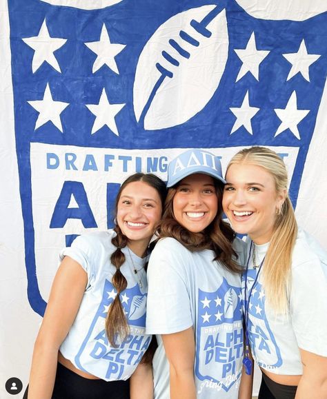 Drafting The Best Sorority, Draft A Date Sorority, Nfl Bid Day Theme, Bid Day Themes Kappa Delta, Drafting The Best Bid Day, Kappa Kappa Gamma Bid Day, Adpi Bid Day, Bid Day Themes Sorority, Bid Day Ideas