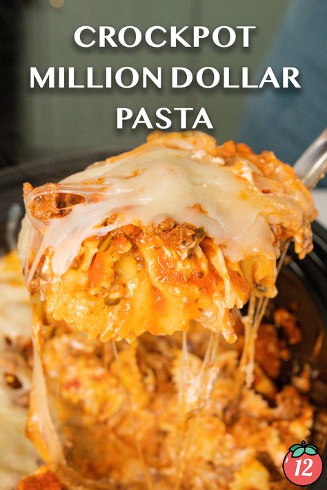 Slow Cooker Million Dollar Pasta | 12 Tomatoes Million Dollar Spaghetti In Crock Pot, Slow Cooker Million Dollar Pasta, Slow Cooker Million Dollar Spaghetti, Crock Pot Million Dollar Spaghetti, Million Dollar Pasta Crockpot, Million Dollar Spaghetti Crockpot, Crockpot Million Dollar Pasta, Wisconsin Fairy Food, Crockpot Million Dollar Spaghetti