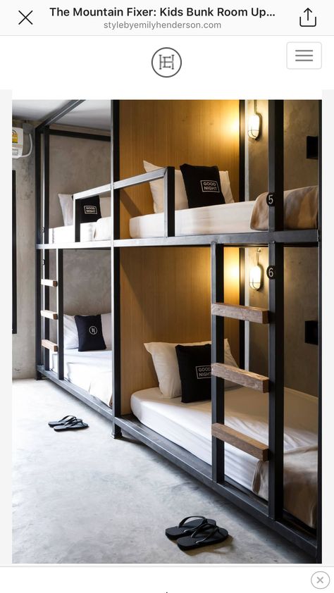 Idea Bilik Tidur, Reka Bentuk Bilik Tidur, Lower Bed, Hiasan Dalaman Rumah, Bunk Bed Rooms, Reka Bentuk Dalaman, Hiasan Bilik Tidur, Hostels Design, Modern Bunk Beds