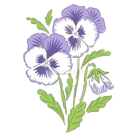 Pansies Art, Viola Flower, Envelope Art, Romantic Cottage, Hand Drawn Vector Illustrations, Pansies Flowers, Watercolor Flower Art, Wood Burning Art, Flower Artwork