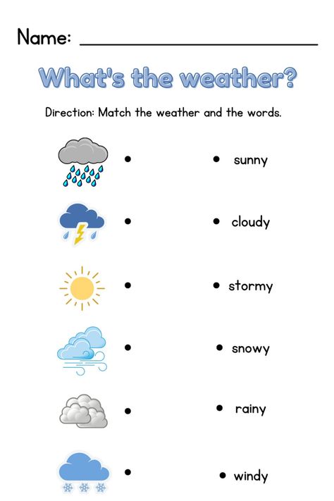 Weather For Kids, Weather Activities Preschool, Seasons Worksheets, Weather Worksheets, Materi Bahasa Inggris, Summer Worksheets, English Worksheets For Kindergarten, English Activities For Kids, Kids Worksheets Preschool