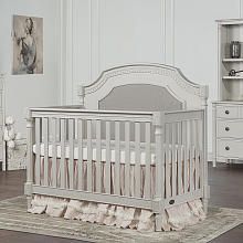 Evolur Julienne 5in1 Convertible Crib  Linen Gray Upholstered Crib, Baby Crib Diy, Nursery Furniture Collections, Diy Crib, Best Crib, Toddler Mattress, Adjustable Mattress, Crib Sets, Baby Nursery Furniture