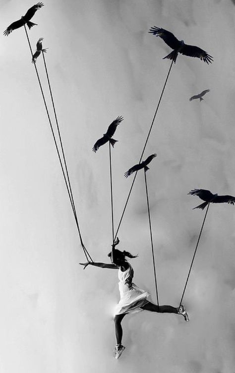 This touches me deeply. #sunnymarry, #learntofly Charcoal Drawings, Learn To Fly, Foto Art, Birds Flying, Pics Art, Urban Art, White Photography, Black And White Photography, The Sky