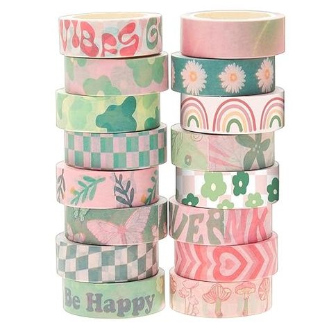 Amazon.com: Henoyso 16 Rolls Cute Washi Tape Set, Pastel Decorative Tape 15 mm Wide 7 Meters Long Washi Tape Stickers Cute Washi Tape Bulk for Gift Wrapping Scrapbooking Planner DIY Journaling (Danish Style) : Arts, Crafts & Sewing Diy Journaling, Hello Kitty Room Decor, Washi Tape Stickers, Planner Diy, Tape Stickers, Hello Kitty Rooms, Washi Tape Planner, Graphic Design Infographic, Washi Tape Diy