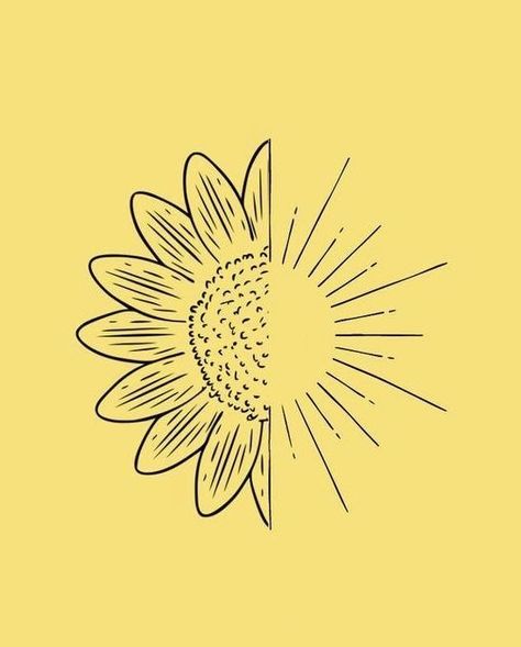 Sun Virgo Tattoo, Sun And Flowers Drawing, Sun Sunflower Tattoo, Small Sunflower Tattoos, Logo Wordmark, Sunshine Tattoo, Sunflower Tattoo Small, Animal Tattoo Ideas, Arte Doodle