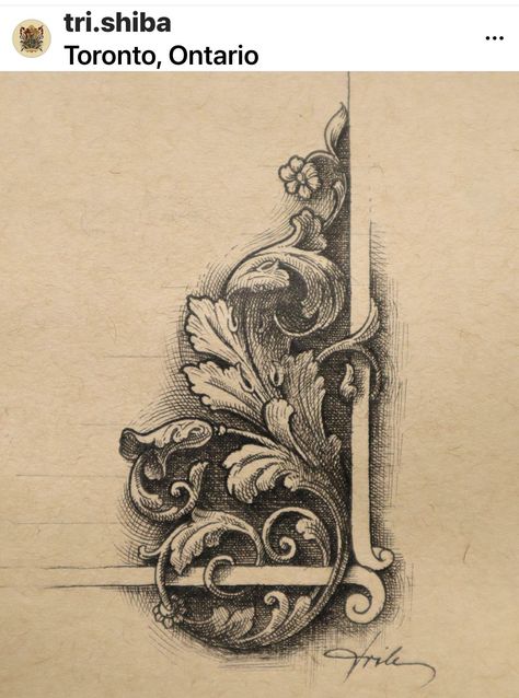 Scrollwork Drawing, Filigree Tattoo, Ornament Drawing, Architecture Drawing Art, Pen Art, Pencil Art, Drawing Techniques, Art Drawings Sketches, Rococo