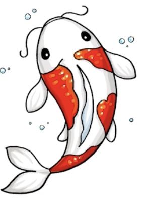 Fish From Above, Koi Fish Drawing, Samurai Tattoo Design, Easy Animal Drawings, Easy Art For Kids, Shrink Art, Cartoon Fish, Fish Drawings, Cute Fish