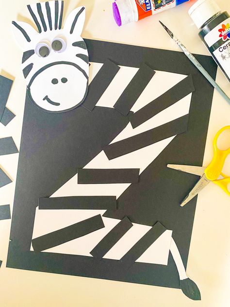 letter z zebra craft Number 2 Arts And Crafts, Easy Jungle Animal Crafts, Letter Z Zebra Craft, Letter Z Crafts For Kindergarten, Z Letter Activities For Preschool, Z For Zebra Preschool, Z Letter Craft Preschool, Y Letter Craft, Zebra Crafts For Preschoolers