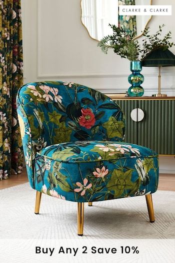 Tropical Living Room Ideas, Vintage Velvet Chairs, Hallway Chairs, Tropical Living Room, Teal Living Rooms, Teal Accent Chair, Blue Accent Chairs, Fireside Chairs, Blue Lounge