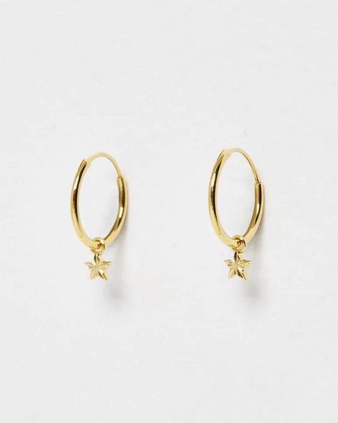 https://www.oliverbonas.com/jewellery/haru-engraved-star-charm-gold-plated-hoop-earrings-357188 Wrist Stack, Wrist Stacks, Gold Chain Bracelet, Dainty Chain, Oliver Bonas, Green Gifts, Gold Bracelet Chain, Lightning Bolt, Star Charms