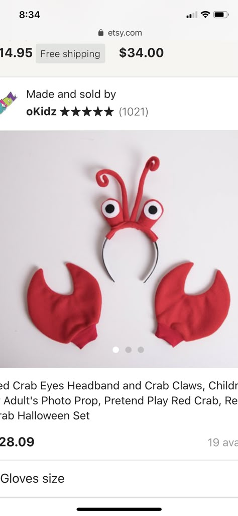 Sebastian Crab Costume Diy, Crab Costume Women, Diy Crab Costume, Hermit Crab Costume, Crab Costume Diy, Diy Lobster Costume, Crab Halloween Costume, Sebastian Costume, Sebastian Crab