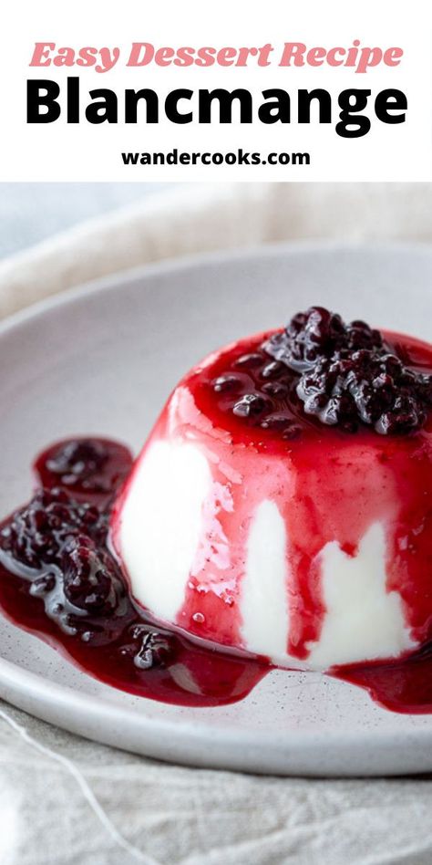 For an impressive French dessert with minimal fuss, look no further than Blanc Manger (also known as Blancmange). A delicate panna-cotta-like sweet pudding, topped with homemade blackberry coulis, and made with just six ingredients. Blancmange Recipe, Blackberry Coulis, Australian Christmas Food, Holiday Recipes Christmas Desserts, Easy French Recipes, Holiday Appetizers Recipes, European Recipes, French Dessert, Bake Dessert