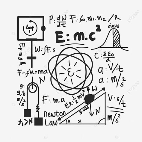 Physics Drawing, Formula Math, Mathematics Formula, Doodle Maths, Art Deco Vector, Math Doodles, Math Clipart, Doodle Clipart, Art Math