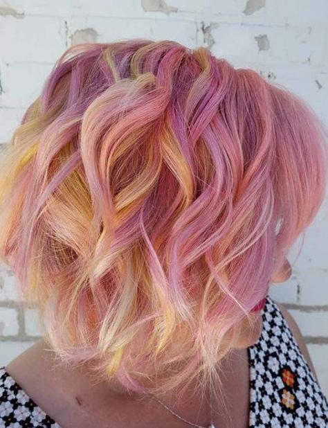 Hair Color Pink, Hair Color Highlights, Yellow Hair, Hair Inspiration Color, Gothic Girls, Orange Hair, Hair Inspo Color, Rainbow Hair, Cool Hair Color