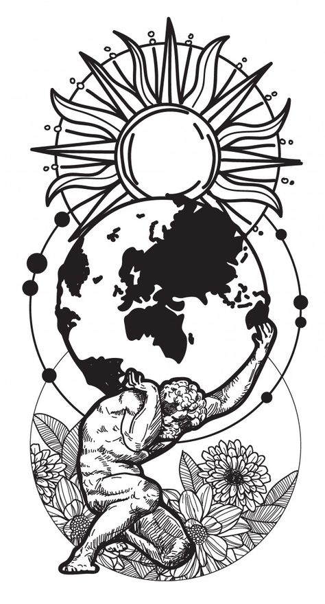 Atlas Tattoos, Atlas Holding The World, Holding The World, Tattoo Care Instructions, Greek God Tattoo, Atlas Tattoo, Earth Tattoo, Full Tattoo, Realistic Temporary Tattoos