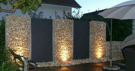 Gard Modern, Pagar Modern, Moderne Have, Gabion Fence, Green Fence, Front Fence, Brick Fence, Fence Lighting, Walled Garden