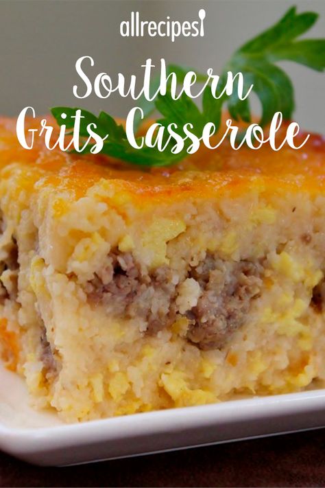 Breakfast Meal Prep Grits, Grits Casserole Dinners, Egg Grits Casserole, Southern Grits Casserole, Leftover Grits Recipes, Pioneer Woman Sausage And Grits Casserole, Recipes Using Grits, Grits Meals, Grits Casserole Breakfast