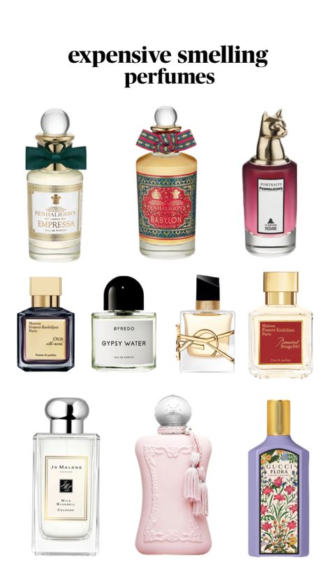 expensive smelling perfume #perfume #expensiveperfumes #penhaligons #ysl #maisonfranciskurkdjian #byredo Perfumes That Smell Expensive, Serge Lutens Perfume, Penhaligons Perfume, Byredo Perfume, Smell Expensive, Perfume Combos, Perfume Collection Display, Ysl Perfume, Designer Perfume