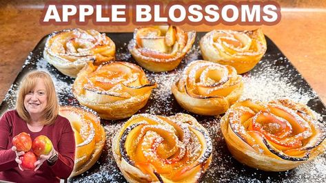 Baking with apple and puff pastry Apple Blossom Recipe Puff Pastries, Apple Blossom Dessert, Apples And Puff Pastry, Apple Blossom Recipe, Baking With Apples, Recipe With Puff Pastry, Using Apples, Recipe Using Apples, Puff Dessert