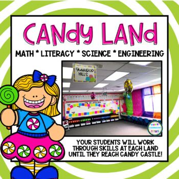 Candy Land Math Night, Candyland Literacy Night, Candy Land Reading Theme, Candy Land Reading Games, Candy Land Game Pieces, Candy Land Board Game, Candyland Classroom, Candy Math, Stem Centers